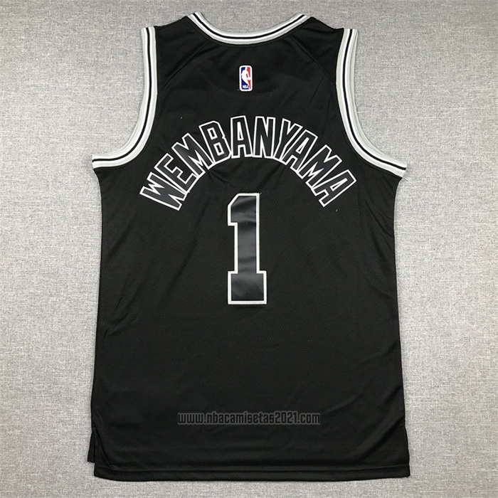 Camiseta San Antonio Spurs Victor Wembanyama #1 Classic 2022-23 Negro